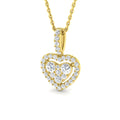 0.44ct lab-grown diamond heart cluster pendant necklace in 9ct yellow gold