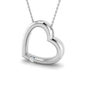 0.05ct lab-grown diamond offset-diamond open heart pendant necklace in 9ct white gold