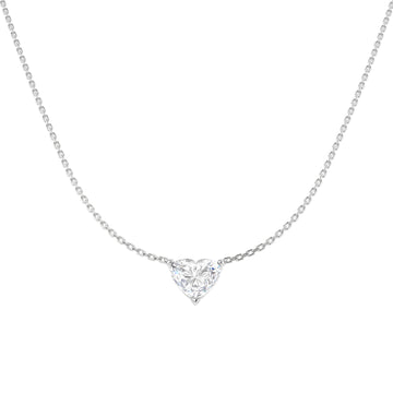 2.03ct lab-grown diamond heart-cut solitaire necklace in 9ct white gold