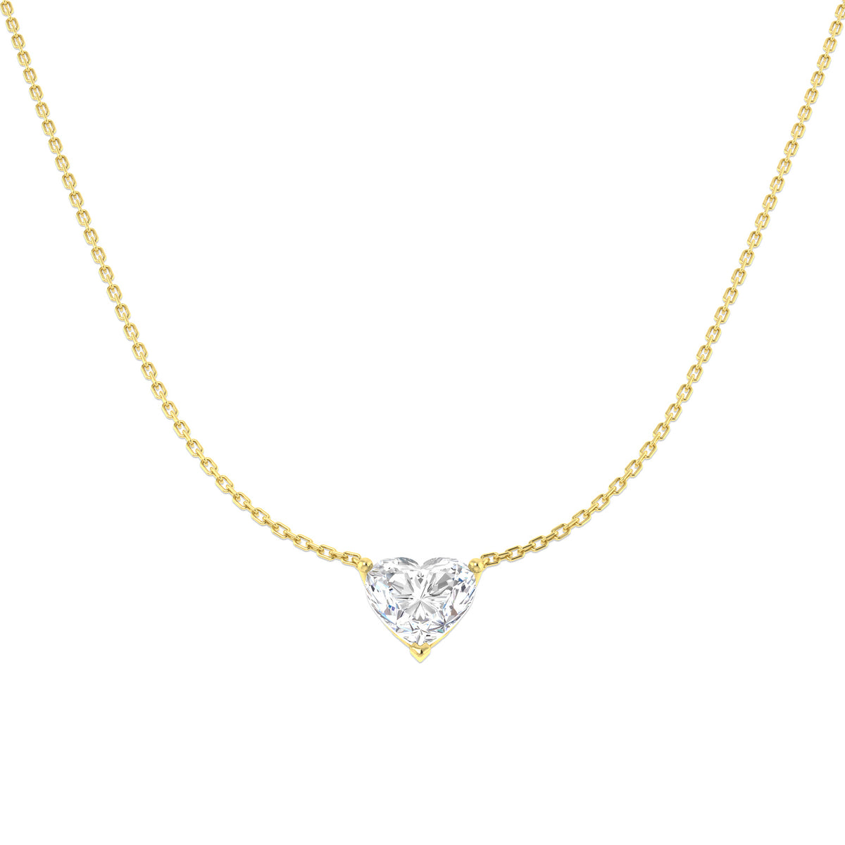 2.52ct lab-grown diamond heart-cut solitaire necklace in 9ct yellow gold