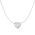 2.78ct lab-grown diamond heart-cut halo necklace in 9ct white gold