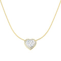 2.78ct lab-grown diamond heart-cut halo necklace in 9ct yellow gold
