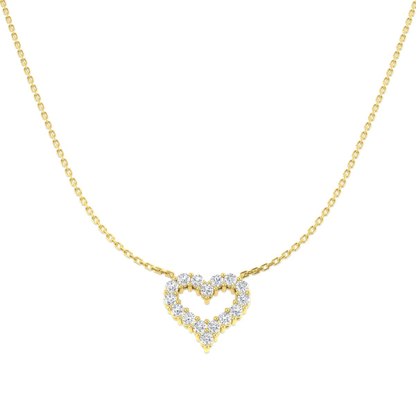 0.66ct Lab-Grown Diamond Open Heart Pendant Necklace