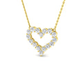 0.94ct lab-grown diamond scalloped open heart necklace in 9ct yellow gold