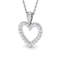 0.25ct lab-grown diamond diamond-set open heart pendant necklace in 9ct white gold
