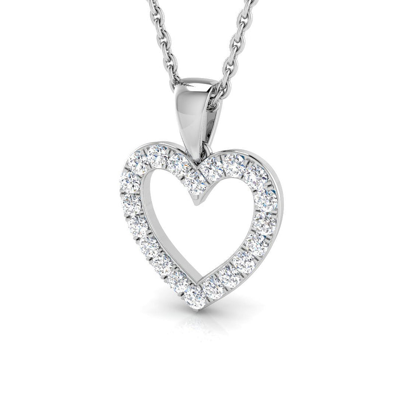 Lab-Grown Diamond Open Heart Pendant Necklace