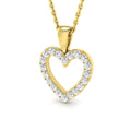 0.25ct lab-grown diamond diamond-set open heart pendant necklace in 9ct yellow gold