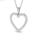 0.49ct lab-grown diamond diamond-set open heart pendant necklace in 9ct white gold