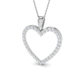 1ct lab-grown diamond diamond-set open heart pendant necklace in 9ct white gold