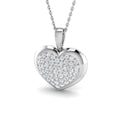 0.61ct lab-grown diamond pavé heart pendant necklace in 9ct white gold