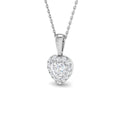 0.7ct lab-grown diamond heart-cut halo pendant necklace in 9ct white gold