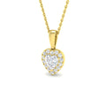 0.7ct lab-grown diamond heart-cut halo pendant necklace in 9ct yellow gold