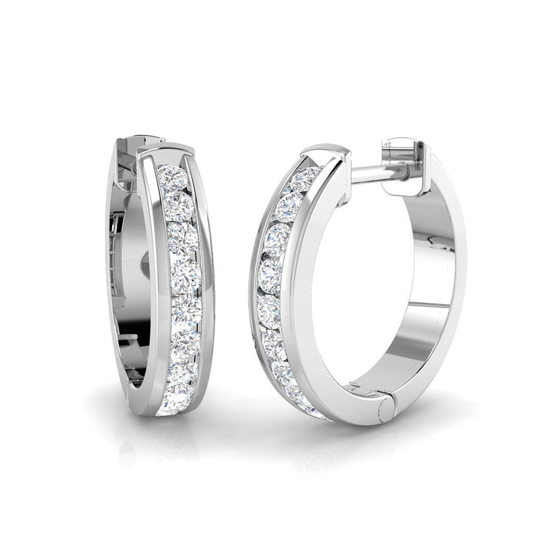0.35ct Lab-Grown Diamond Channel-Set Small Hoop Earrings