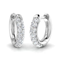 0.4ct lab-grown diamond double-row huggie hoop earrings in 9ct white gold