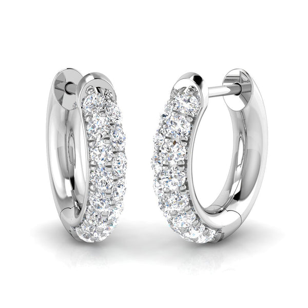 0.4ct Lab-Grown Diamond Double-Row Huggie Hoop Earrings