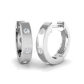 0.19ct lab-grown diamond flush-set three-stone huggie hoop earrings in 9ct white gold