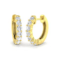 0.74ct lab-grown diamond seven-stone small hoop earrings in 9ct yellow gold