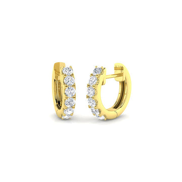 0.47ct lab-grown diamond six-stone huggie hoop earrings in 9ct yellow gold