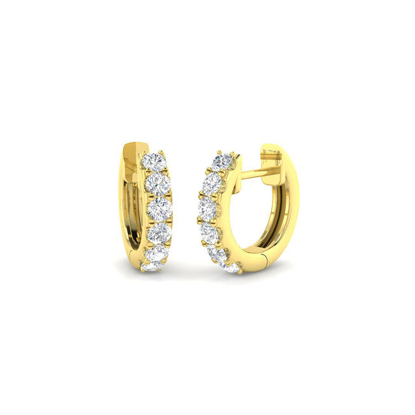 0.47ct Lab-Grown Diamond Round Claw-Set Huggie Hoop Earrings