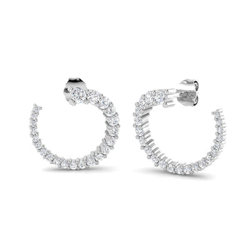 0.98ct lab-grown diamond graduated open hoop earrings in 9ct white gold