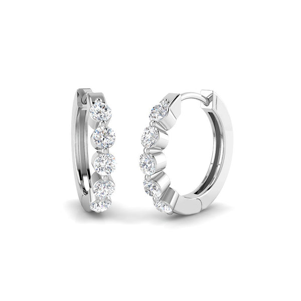 0.58ct Lab-Grown Diamond Five-Stone Huggie Hoop Earrings