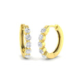 0.58ct lab-grown diamond five-stone huggie hoop earrings in 9ct yellow gold