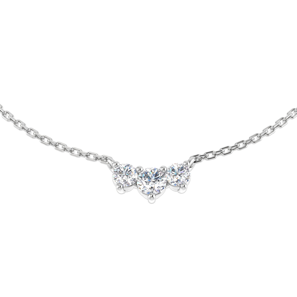 Lab-grown diamond round trilogy necklace