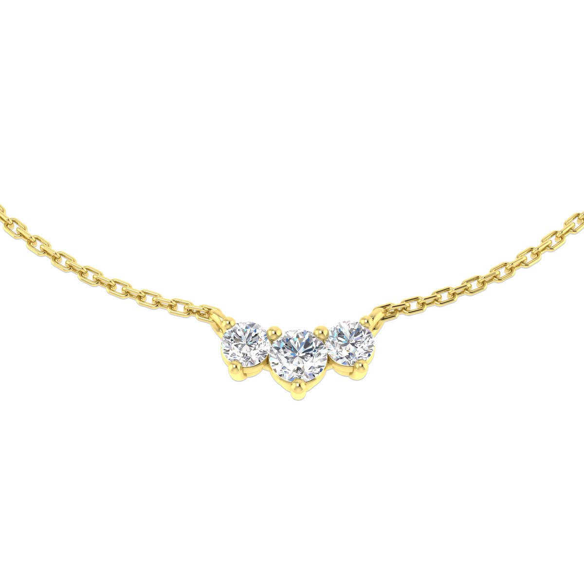 Lab-grown diamond round trilogy necklace