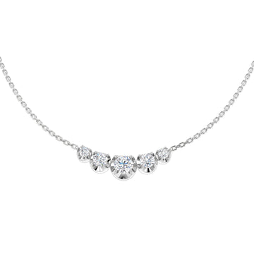 Lab-grown diamond graduated five-stone necklace