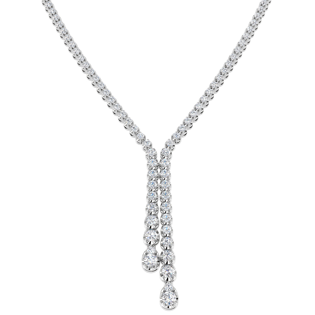 Lab-grown diamond graduated y-drop statement necklace