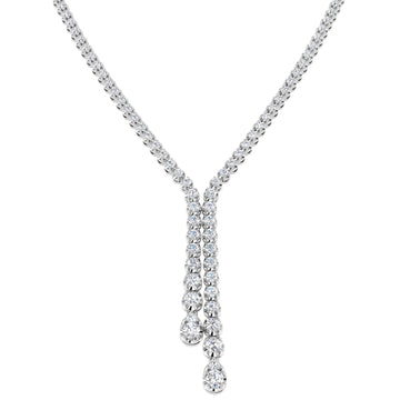 Lab-grown diamond graduated y-drop statement necklace