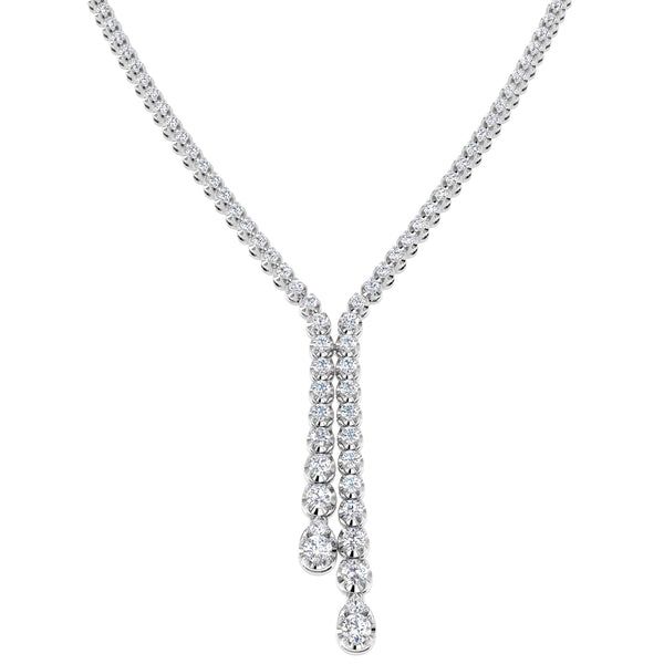 5.20ct Lab-Grown Diamond Graduated Y-Drop Statement Necklace