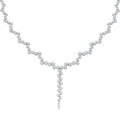 Lab-grown diamond cluster y-drop statement necklace