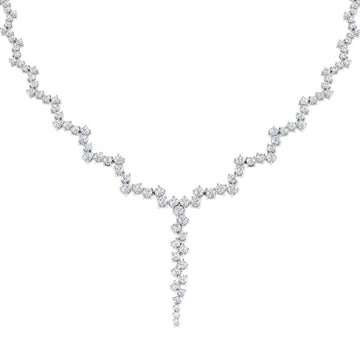 Lab-grown diamond cluster y-drop statement necklace