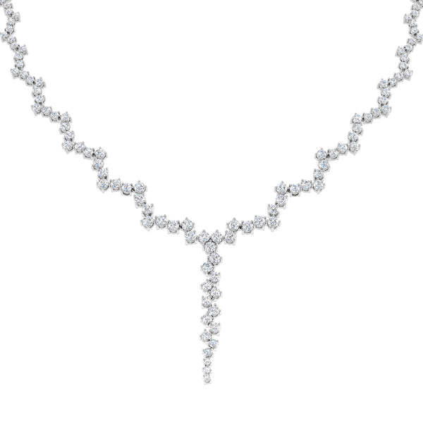 13.89ct Lab-Grown Diamond Cluster Y-Drop Statement Necklace