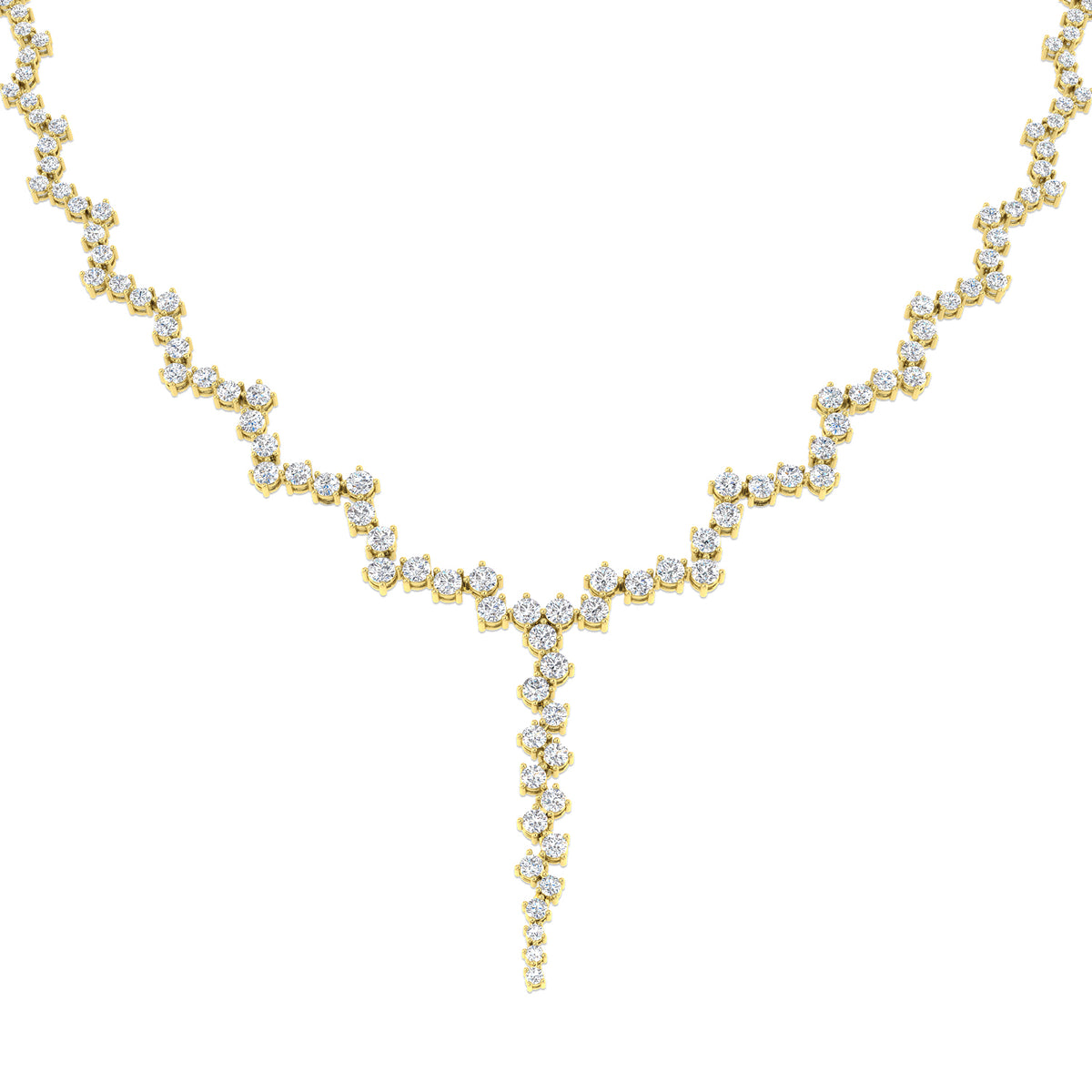 Lab-grown diamond cluster y-drop statement necklace