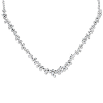 Lab-grown diamond graduated cluster statement necklace