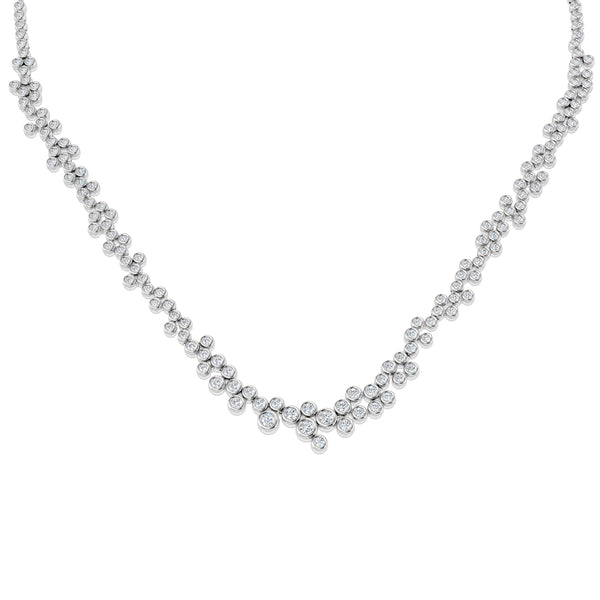 7.62ct Lab-Grown Diamond Graduated Cluster Statement Necklace