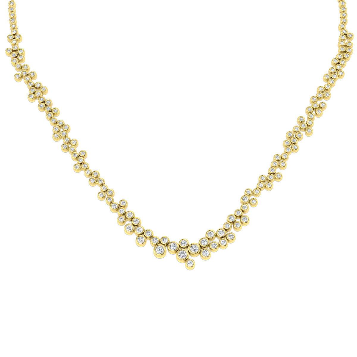 Lab-grown diamond graduated cluster statement necklace