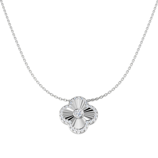 0.46ct Lab-Grown Diamond Fluted Clover Necklace