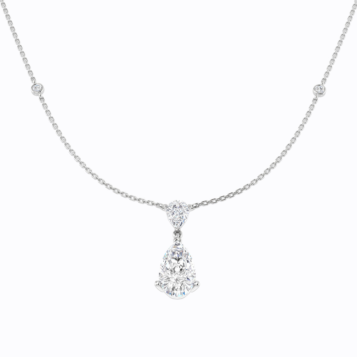Lab-grown diamond certified pear drop necklace