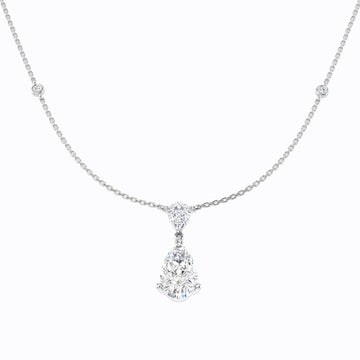 Lab-grown diamond certified pear drop necklace