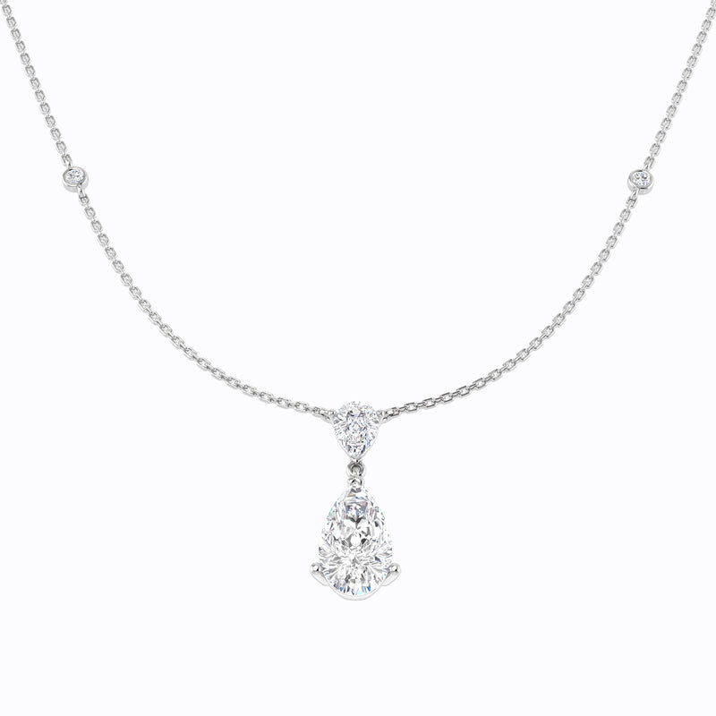 3.98ct Lab-Grown Diamond Certified Pear Drop Necklace