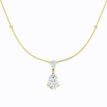 Lab-grown diamond certified pear drop necklace