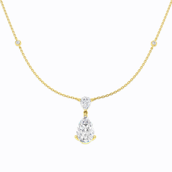4ct Lab-Grown Diamond Certified Pear Drop Necklace