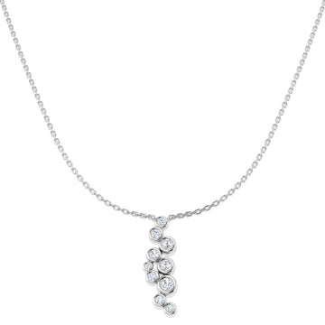 Lab-grown diamond bezel bubble drop necklace