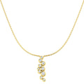Lab-grown diamond bezel bubble drop necklace