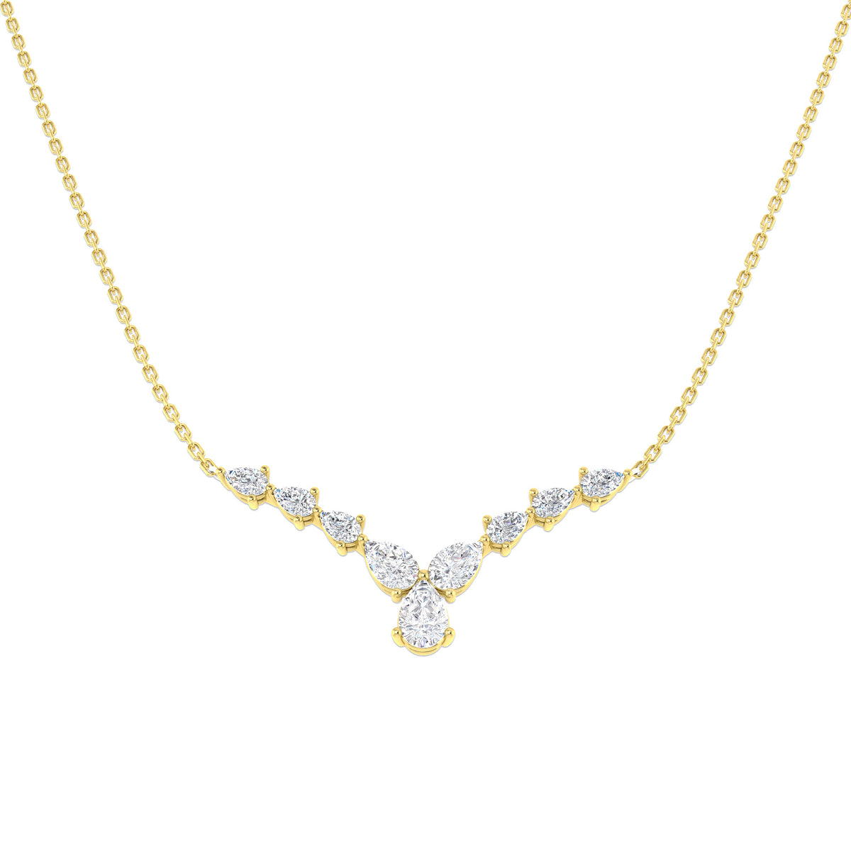 Lab-grown diamond pear cascade necklace