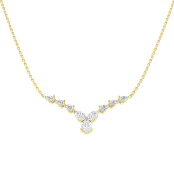 Lab-grown diamond pear cascade necklace