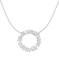 Lab-grown diamond mixed-cut diamond circle necklace
